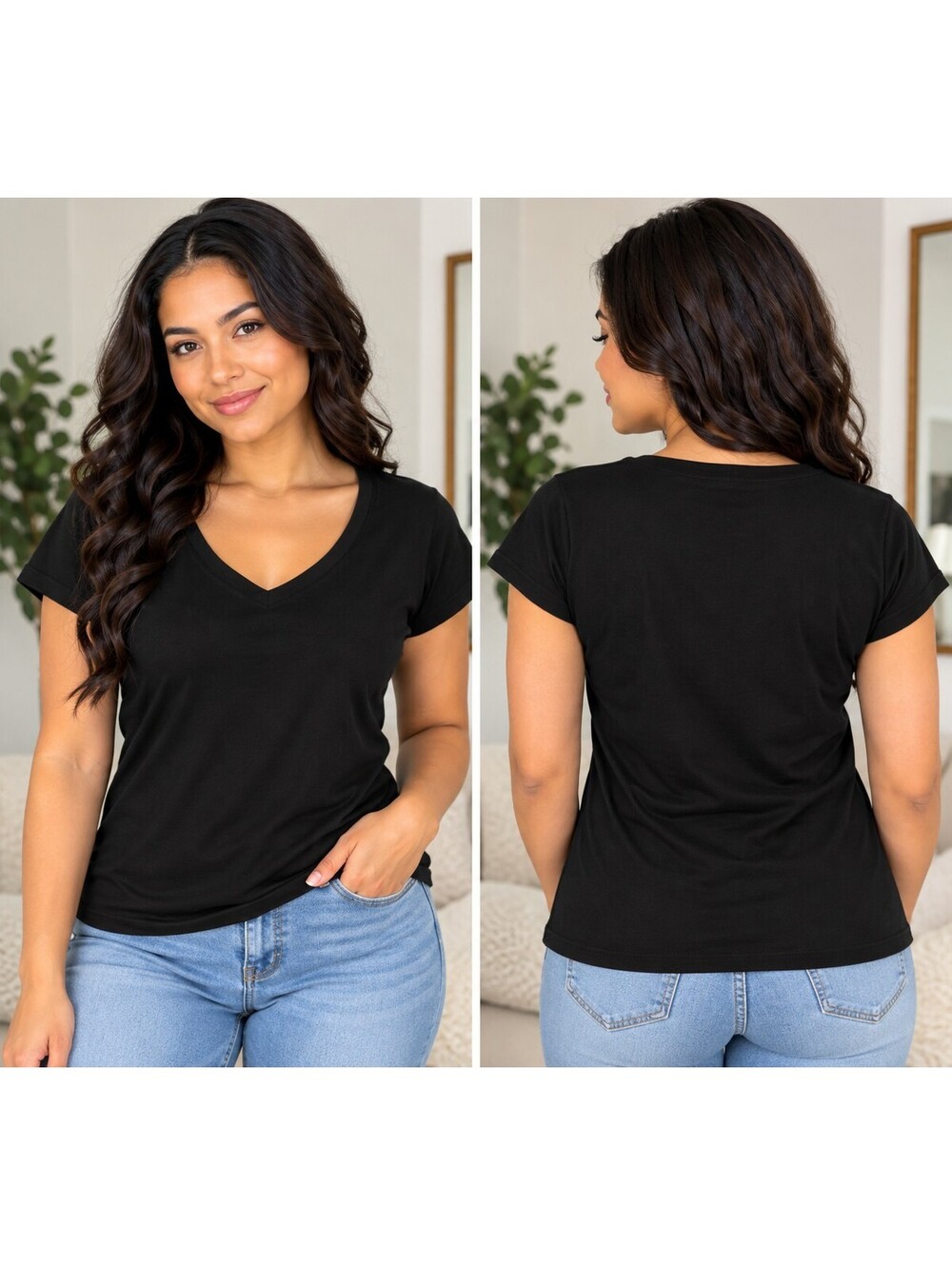 Universal Thread Women's V-Neck T-Shirt Size XXL Black